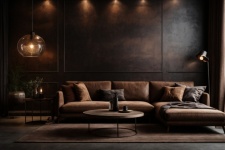 Modern dark living room