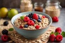Oatmeal with fruits and berries