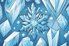 Flocon de neige et cristaux de glace