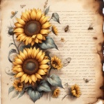 Sunflowers And Bees