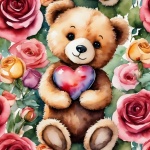 Teddy Bear Heart Roses