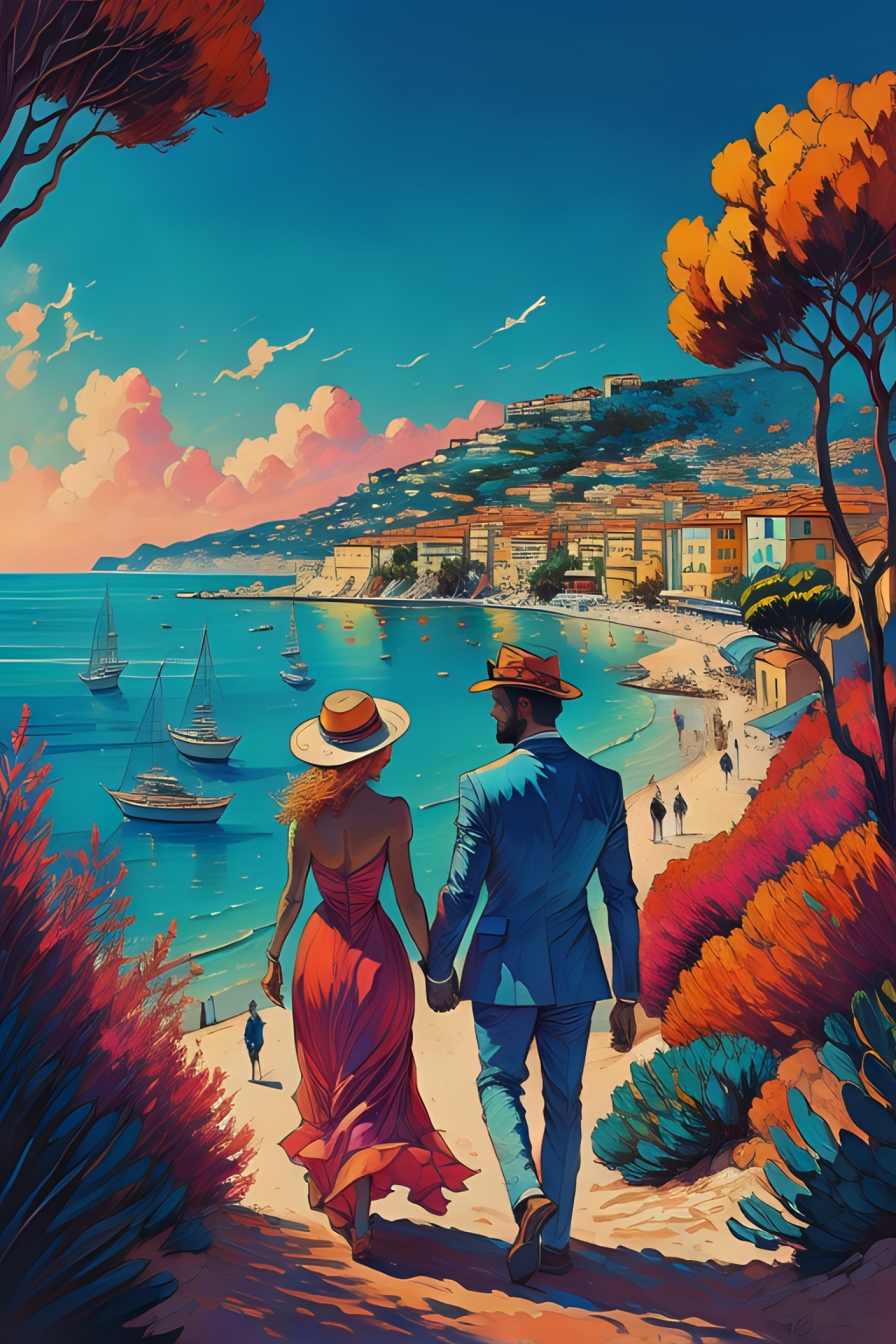 French Riviera Travel Poster Free Stock Photo - Public Domain Pictures