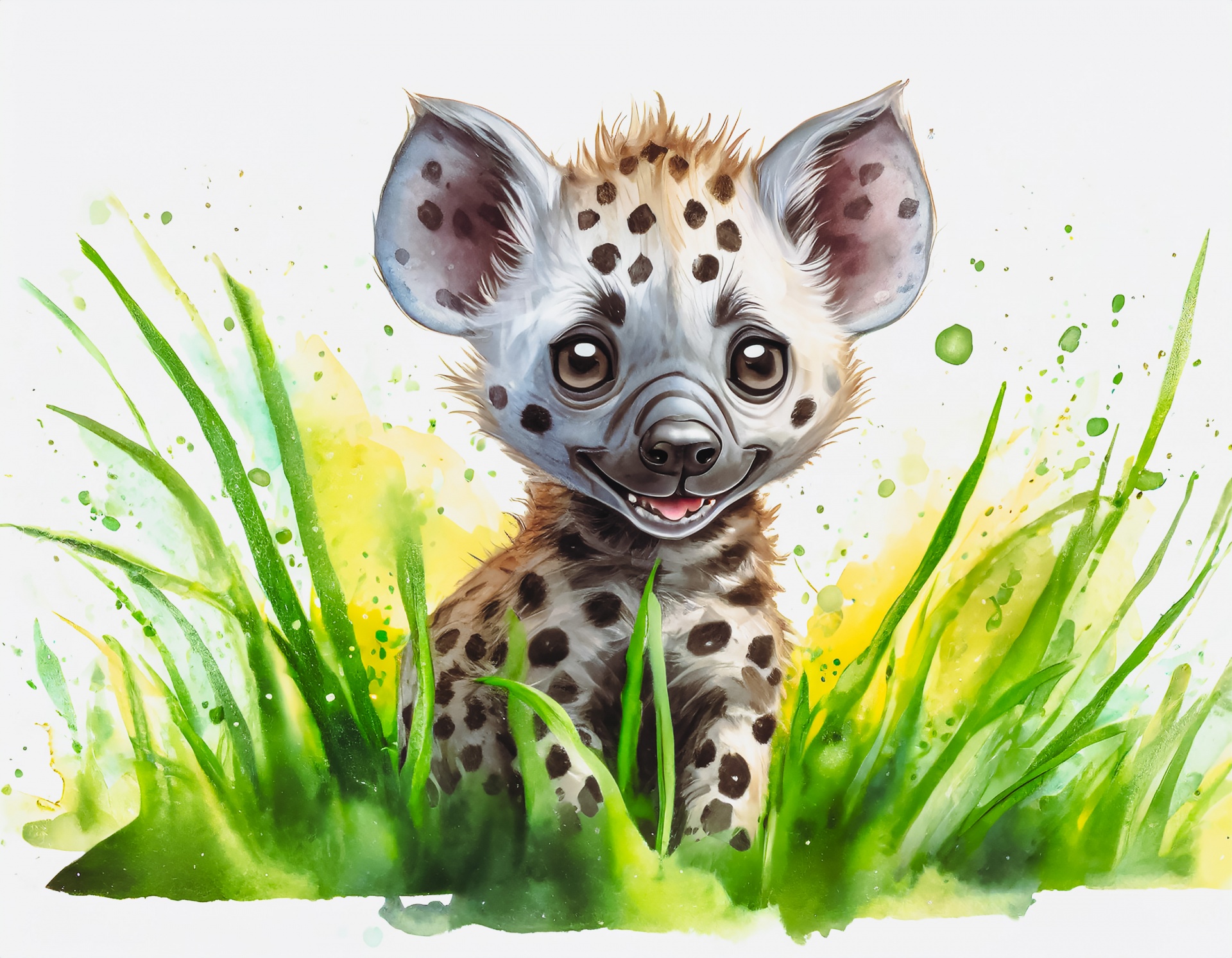 Hyena, Watercolor, Digital Painting