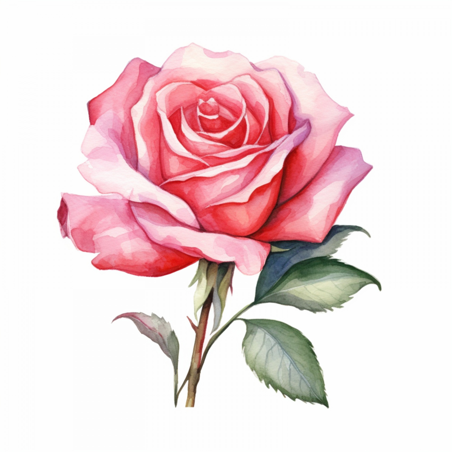 Watercolor Pink Rose Art Print Free Stock Photo - Public Domain Pictures