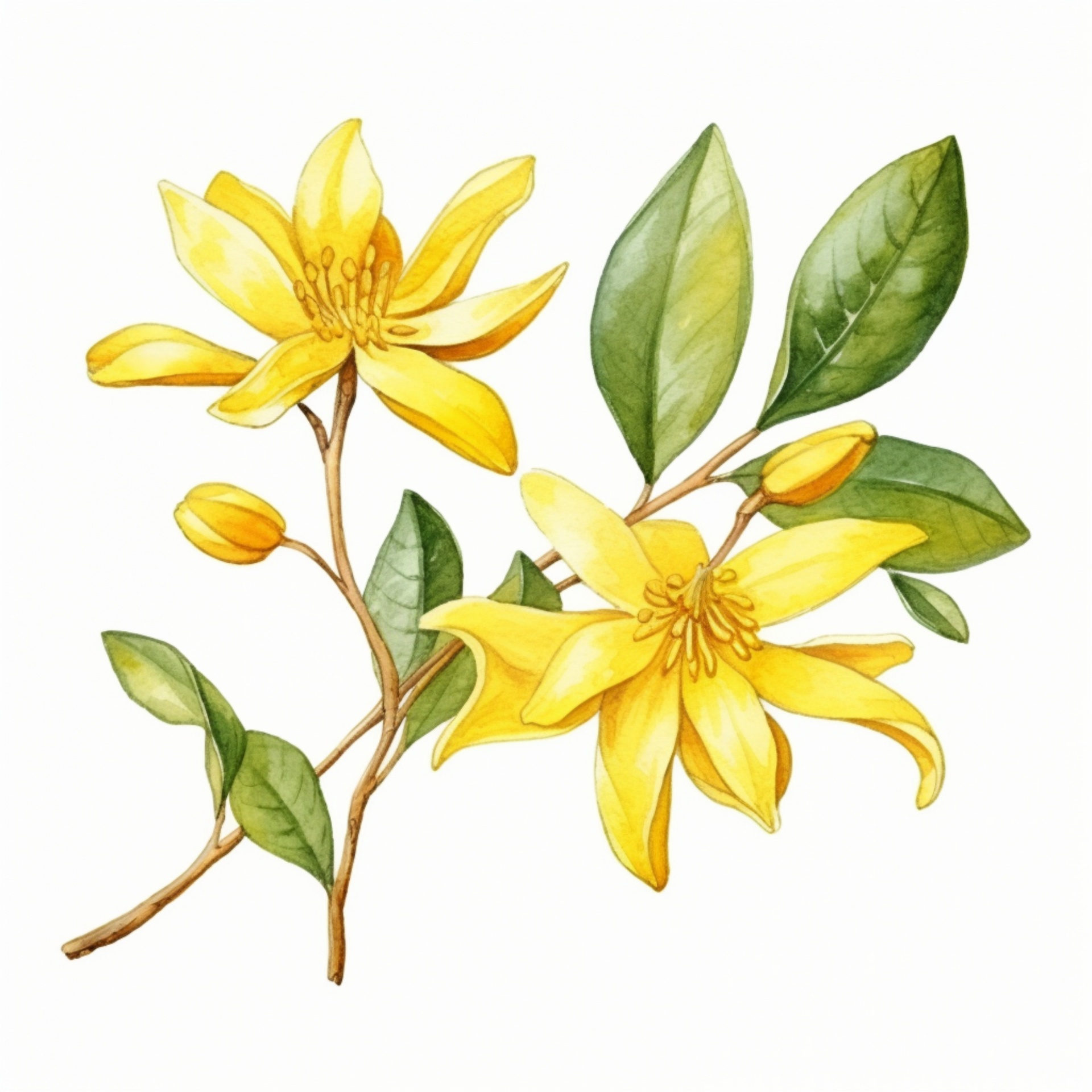 Watercolor Yellow Flower Art Print Free Stock Photo - Public Domain ...