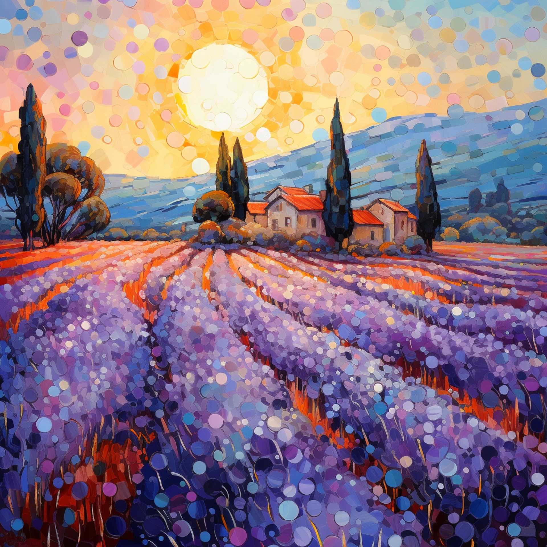 Lavender Landscape Oil Painting Art Free Stock Photo - Public Domain ...