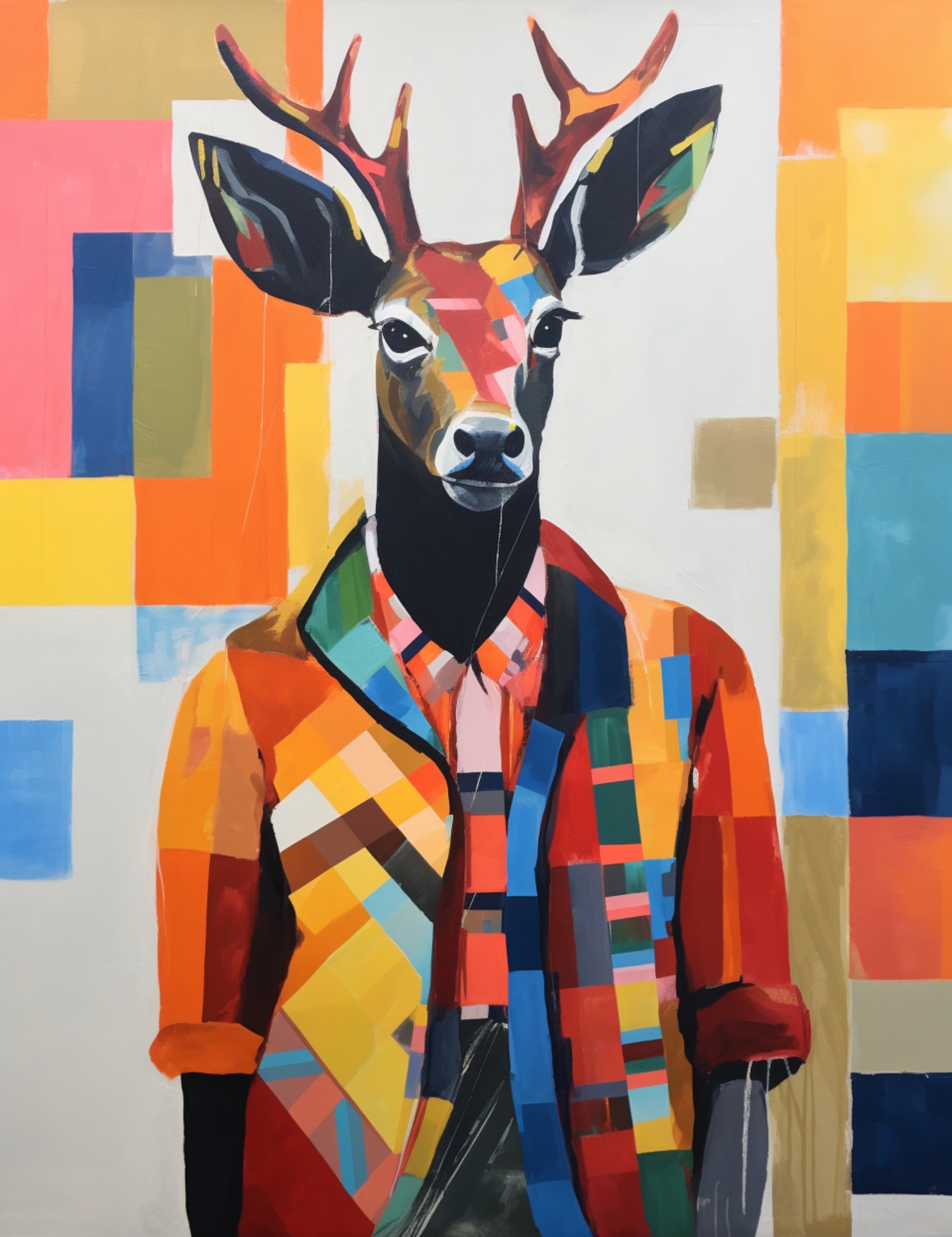 Funny Male Deer In Clothes Art Free Stock Photo - Public Domain Pictures