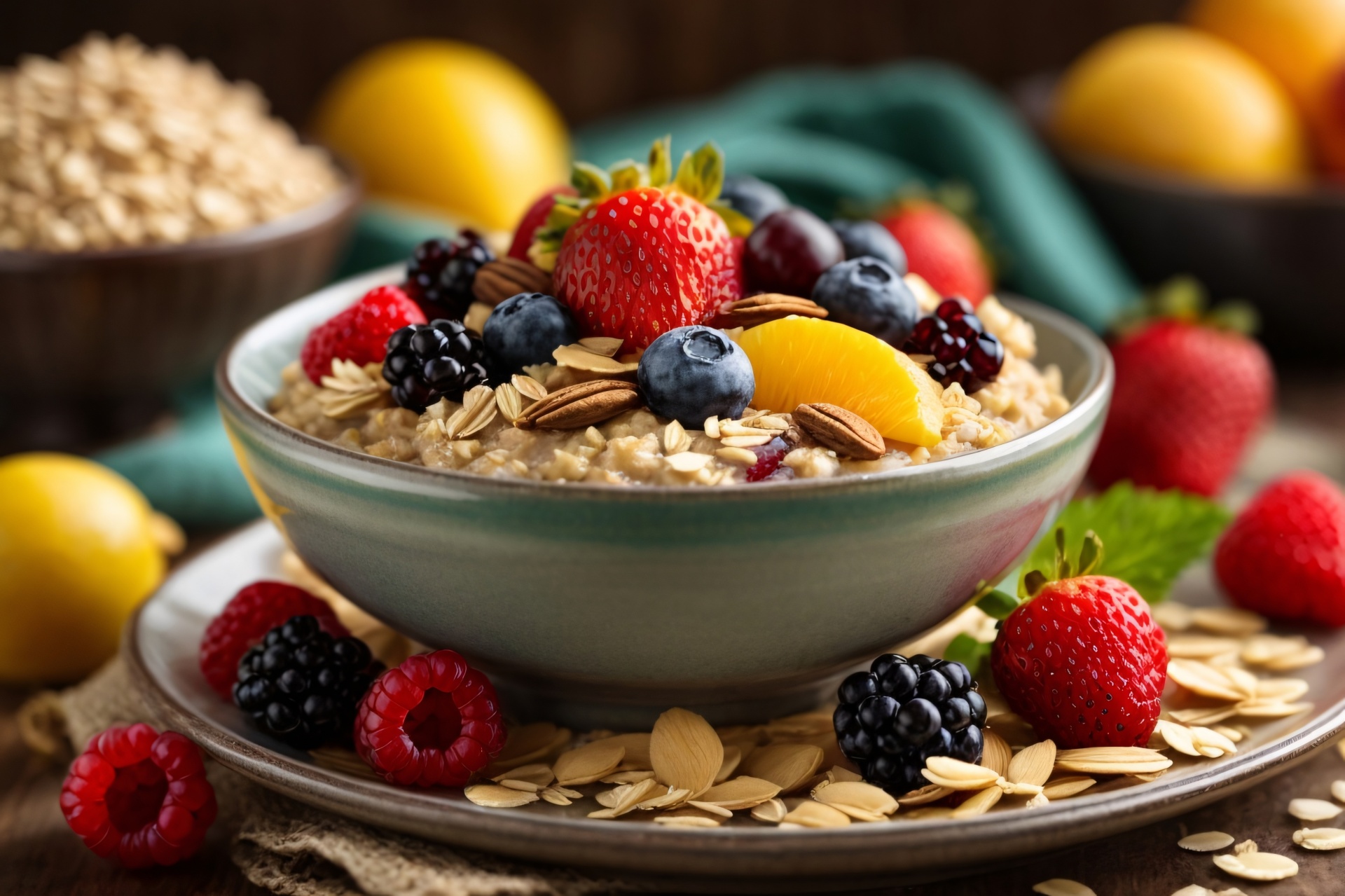 Oatmeal With Fruits And Berries Free Stock Photo - Public Domain Pictures