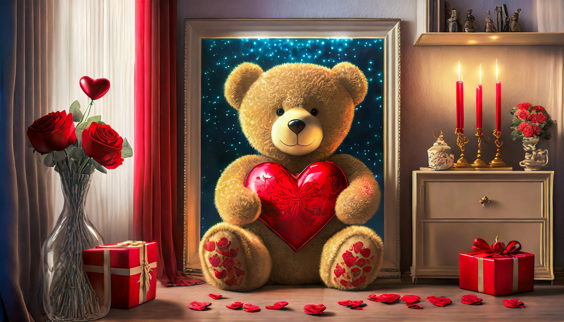 Valentine's Day, Teddy Bear, Heart