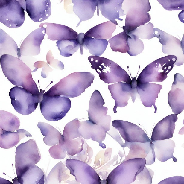 Watercolor Purple Butterflies Free Stock Photo - Public Domain Pictures