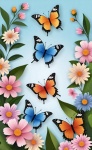 Butterflies & Flowers Illustration