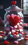 Barattolo di caramelle per San Valentino