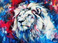 Colorful Lion Pop Art Style