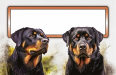 Dog Rottweiler text photo frame art