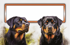 Dog Rottweiler text photo frame art