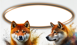 Dog Shiba Inu, frame text photo art