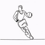 Drawing of basketball player