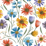 Patrón Floral Con Flores De Colores