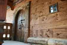 Front Door Of Log Cabin Of Peter L