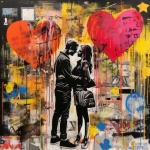 Graffiti Valentine par konsttryck