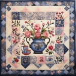 Vintage quilt patchwork pottery art