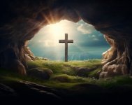 Húsvéti feltámadás kereszt művészeti nyo