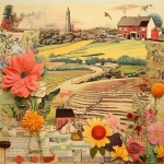Vintage venkovské farmy koláž umění