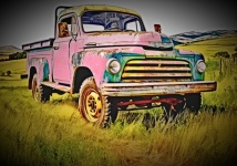 Vintage Retro-Pick-up-Truck-Kunst