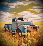 Vintage Retro-Pick-up-Truck-Kunst