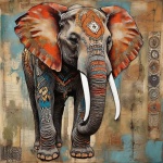 Afrikai elefánt művészeti nyomat