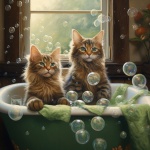Kočky při perličkové koupeli