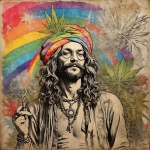 Retro Hippie Male Portrait art