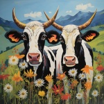 Holstein cows art print