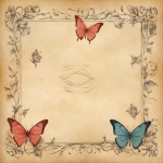 Vintage butterfly frame template