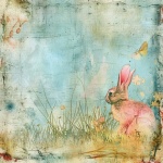 Easter Bunny Rabbit vintage Paper