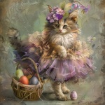 Easter Ballerina cat Art Print