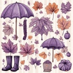 Feuilles d'automne violettes et art 