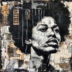 Black Woman Graffiti Portrait
