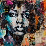 Black Woman Graffiti Portrait