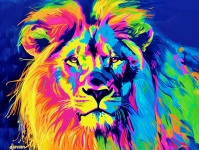 Jungle King Lion In Pop Art Style