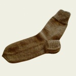 Pletené hnědé vlněné ponožky
