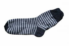Pletené šedobílé vlněné ponožky