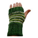 Knitted Green Hand Warmer on Hand