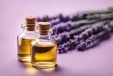 Lavender Oil Bottles Close-Up