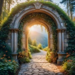 Portal del mundo del paisaje de fantasía