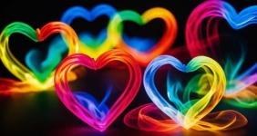 Rainbow Smoky Hearts