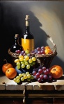 Ainda vida uvas e vinho
