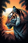 Watercolor Tiger Art