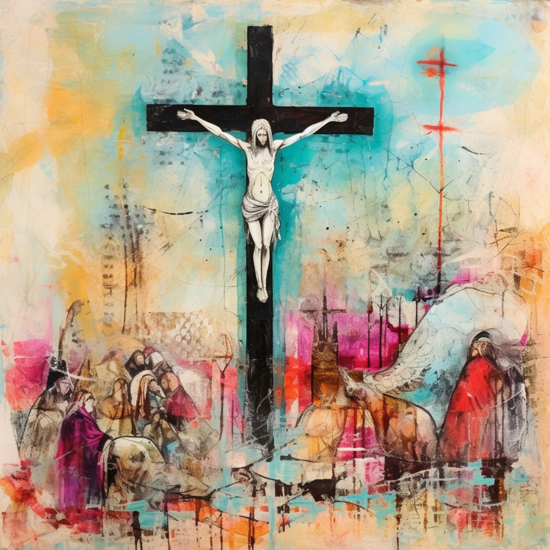 Abstract Crucifixtion Art Print