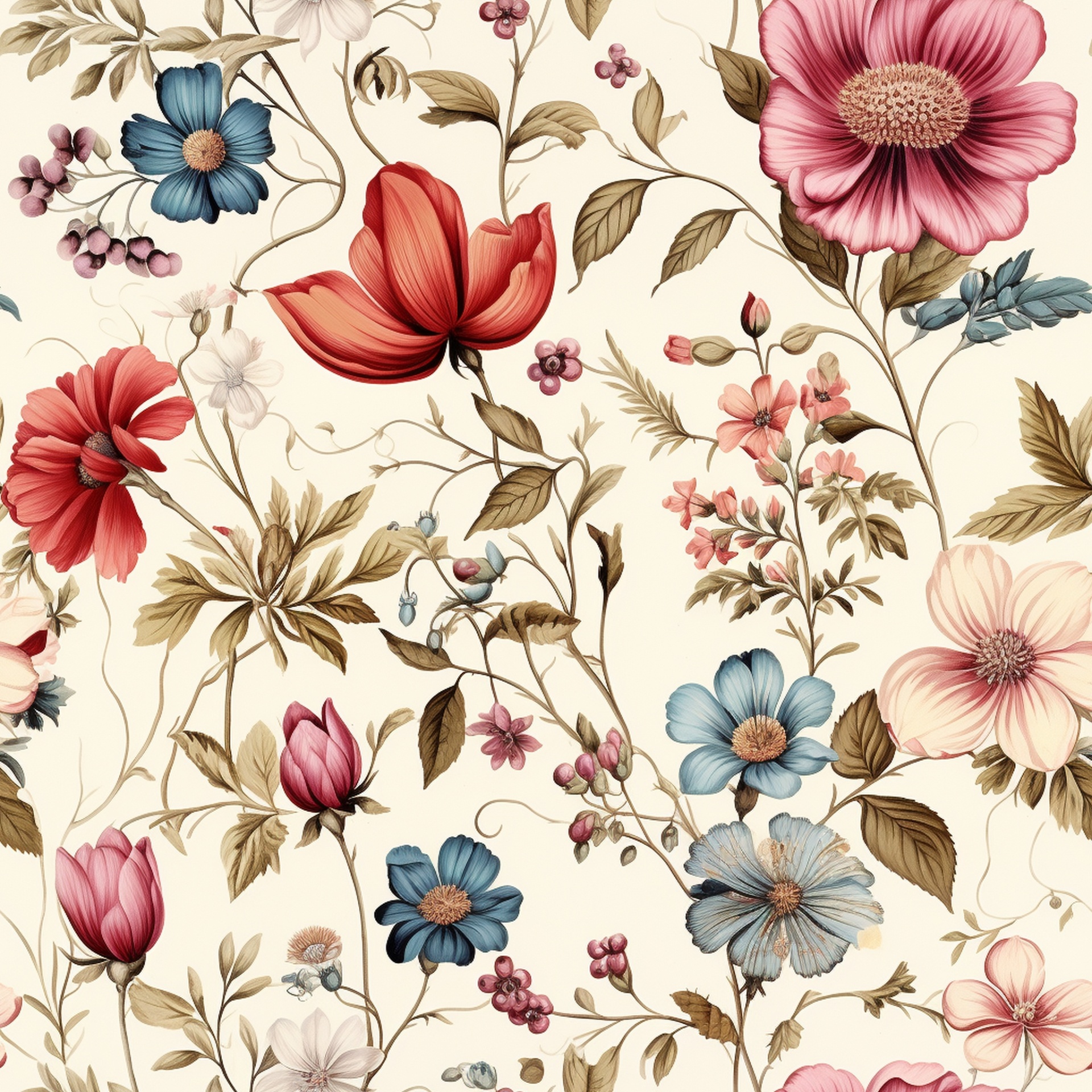 Vintage Floral Seamless Background Free Stock Photo - Public Domain ...